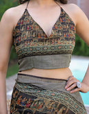 Ready To Wear Black Linen Printed Embroidery Border Saree