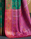 Teal Green Silk Woven Patola Saree