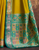 Mustard Yellow Silk Woven Patola Saree