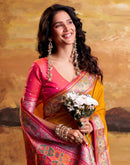 Orange Silk Woven Patola Saree