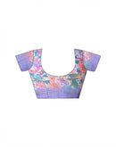 Ready To Wear Lavender Linen Floral Printed Saree
