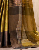 Dark Gold Tissue Silk Woven Saree