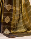 Dark Oilve Green Tissue Silk Woven Saree