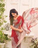Mauve Georgette Printed Saree