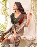 Peach Georgette Printed Saree
