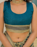 Beige Khadi Printed Saree
