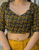Yellow Khadi Printed Saree