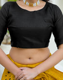Yellow Khadi Printed Saree