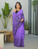 Purple Khadi Printed Saree