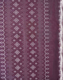 Mauve Silk Printed Zari Stripe Saree