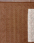 Brown Linen Bandhani Printed Saree