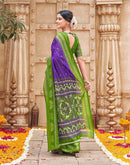 Purple Georgette Foil Printed Saree