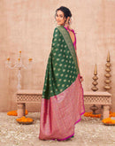 Green Shimmer Silk Woven Banarasi Saree