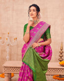 Pink Shimmer Silk Woven Banarasi Saree