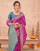 Pink Shimmer Silk Woven Banarasi Saree
