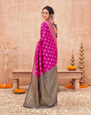 Pink Shimmer Silk Woven Banarasi Saree