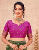 Green Shimmer Silk Woven Banarasi Saree
