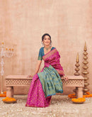 Pink Shimmer Silk Woven Banarasi Saree