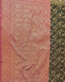 Dark Green Shimmer Silk Woven Banarasi Saree