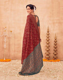 Maroon Shimmer Silk Woven Banarasi Saree