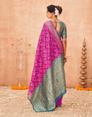Pink Shimmer Silk Woven Banarasi Saree