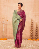 Magenta Shimmer Silk Woven Banarasi Saree