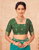 Teal Green Silk Woven Paithani Saree
