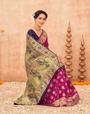 Magenta Shimmer Silk Woven Paithani Saree