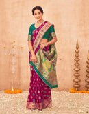 Magenta Shimmer Silk Woven Paithani Saree