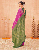 Pink Shimmer Silk Woven Banarasi Saree