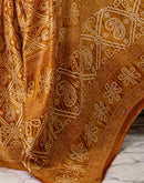 Brown Khadi Bandhani Printed Saree 