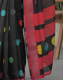 Black Linen Printed Saree