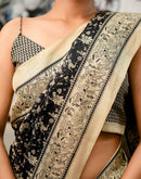 Black Khadi Printed Saree