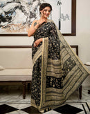 Black Khadi Printed Saree