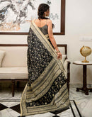 Black Khadi Printed Saree