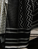 Off White Khadi Ikkat Printed Saree 