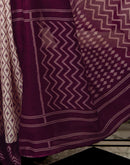Off White Khadi Ikkat Printed Saree 