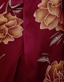 Maroon Khadi Floral Printed Saree