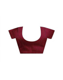 Maroon Khadi Floral Printed Saree