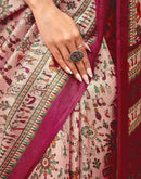 Peach Khadi Printed Saree