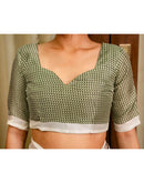 Mehandi Green Khadi Printed Saree