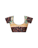 Multicoloured Silk Kalamkari Printed Saree