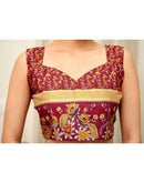 Turquoise Blue Silk Printed Saree