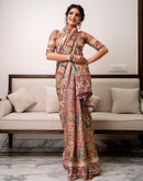 Multicoloured Silk Printed Saree