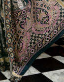 Navy Blue Silk Printed Saree