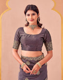 Dusty Purple Silk Woven Banarasi Saree