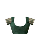 Dark Green Silk Woven Banarasi Saree