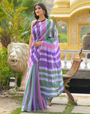 Multicoloured Linen Printed Saree