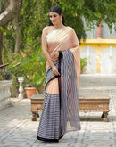 Peach Linen Printed Saree