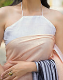 Peach Linen Printed Saree